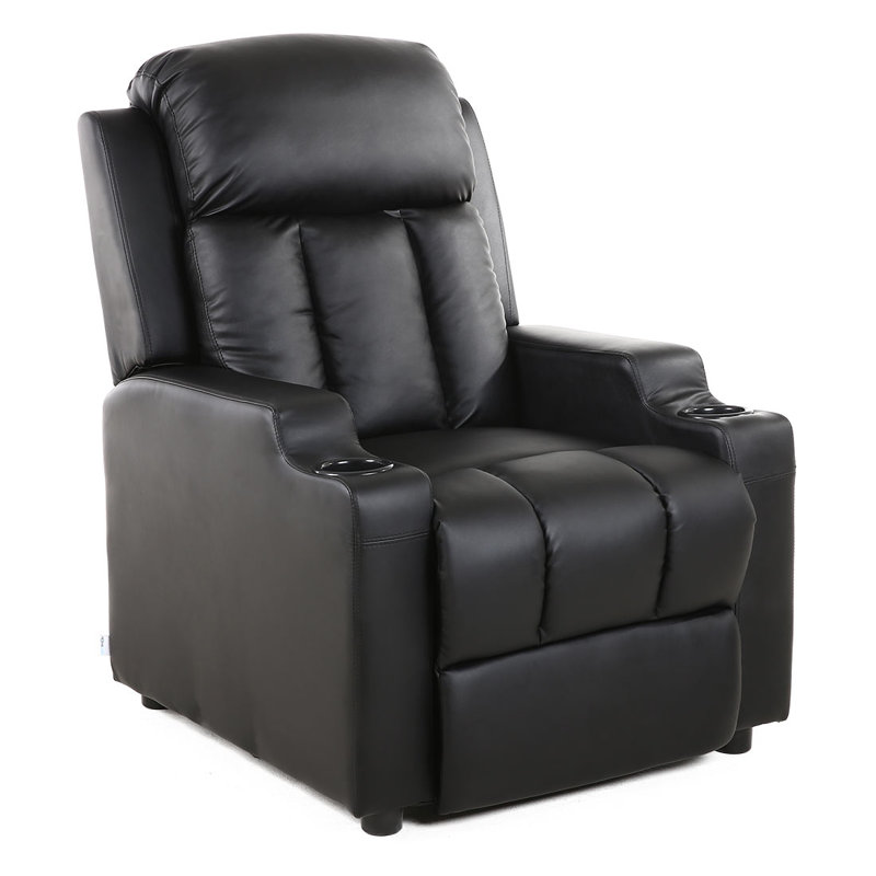 Studio Bonded Leather Manual Recliner, Black