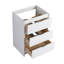 Meuble-lavabo autoportant 24 po avec lavabo en résine et 3 portes à fermeture douce, armoire en contreplaqué blanc brillant