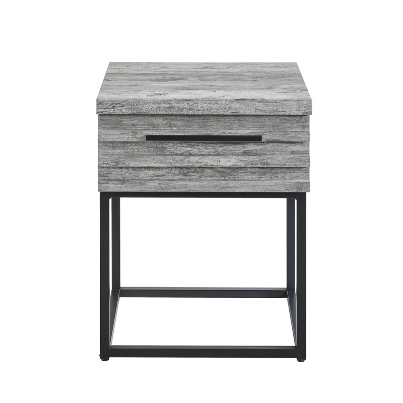 Sacheen End Table with Storage, Gray