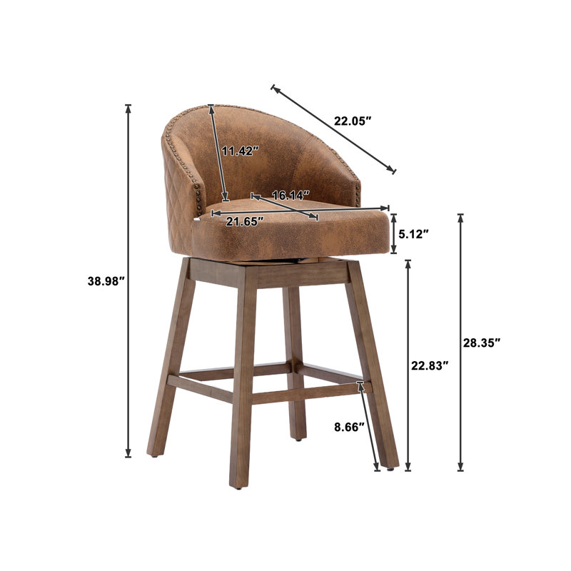 Nivelles Swivel Upholstered Counter Stool, Coffee, Brown