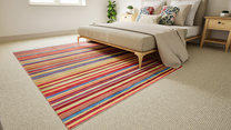 Striped Wool Hand Knotted Area Rug, 2.30m x 1.60m