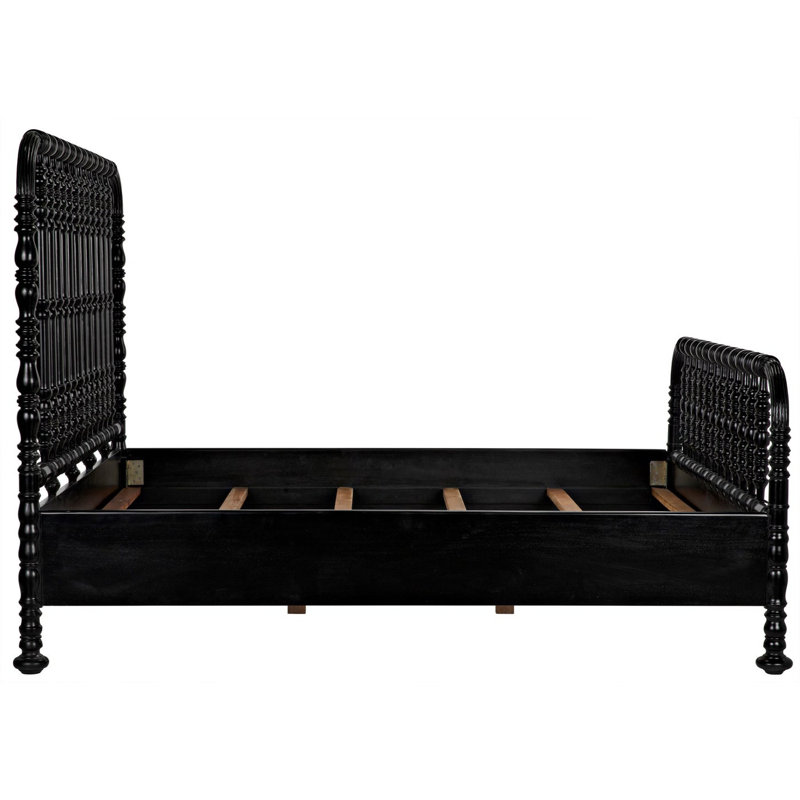 Bachelor Solid Wood Bed, Eastern King, Hand Rubbed Black