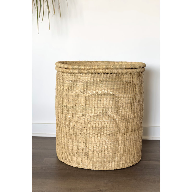 Panier à linge tissé à la main avec couvercle