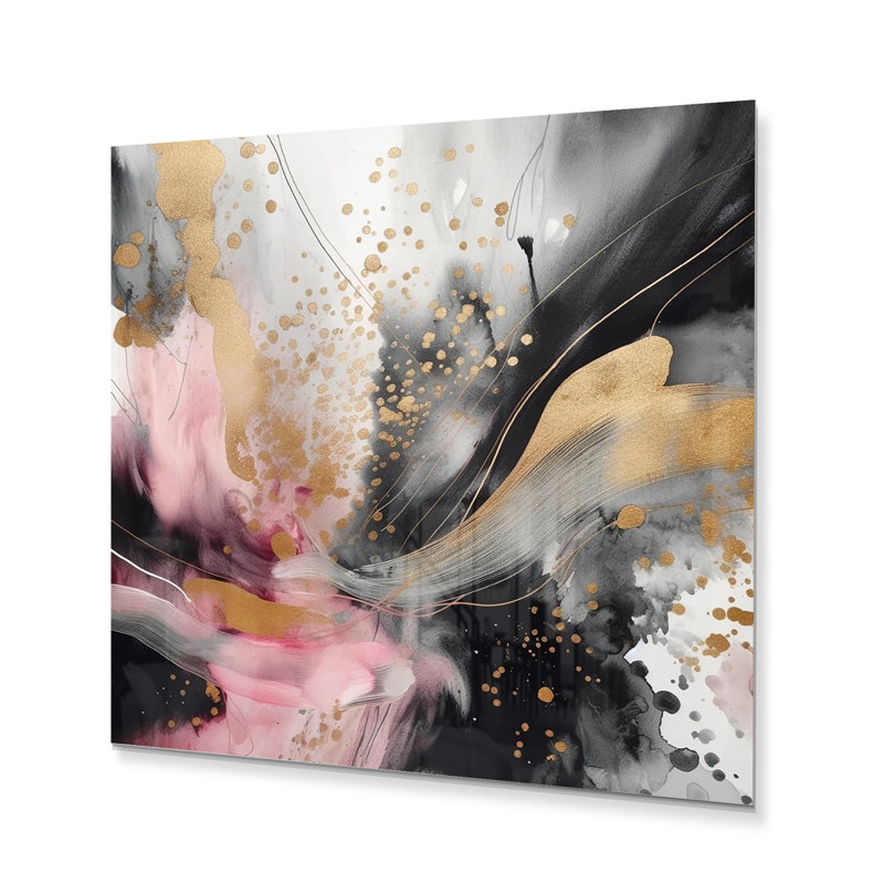 Glam Abstract Wall Decor on Metal, 36" H x 36" W x 1" D