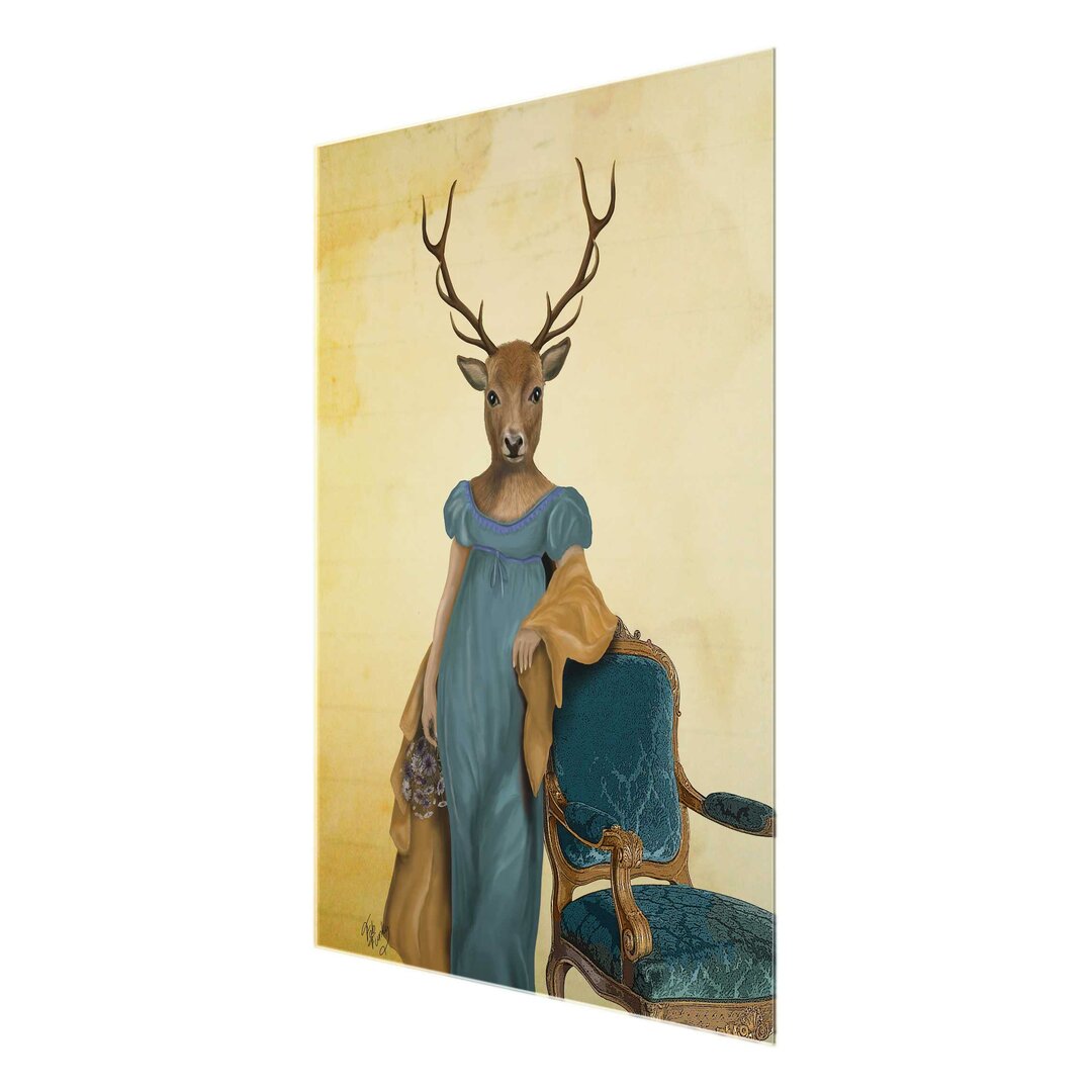 Glasbild Animal Portrait - Deer Lady