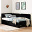 Lit simple tapissier noir, 2 tiroirs de rangement, cadre de lit plateforme ajustable, conception moderne, velours pour petites pièces avec capacité de repos confortable, capacité de 300 lb-1339426185-1339426184