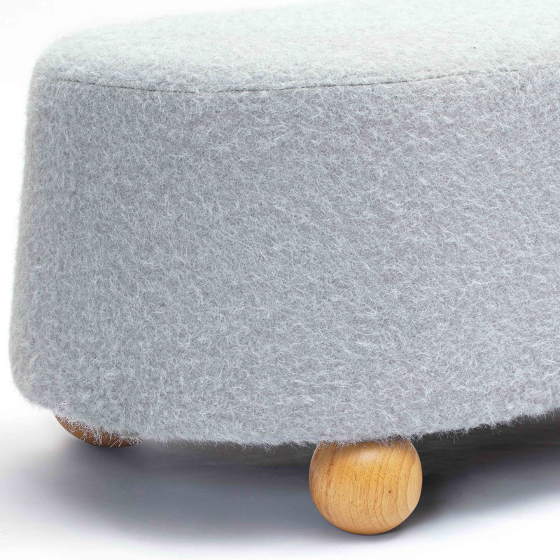Grand repose-pieds Rumfelt, Gris, Bois naturel clair