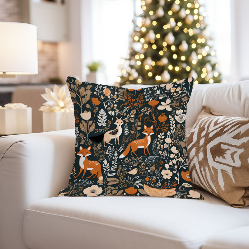Animal Print Pillow Cover, 18"H x 18"W