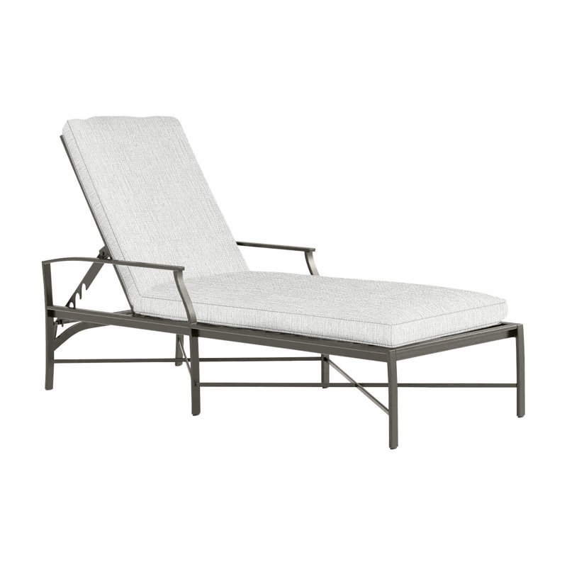 Chaise longue d'extérieur Monaco, Welt, Gris ardoise, Perle Bali