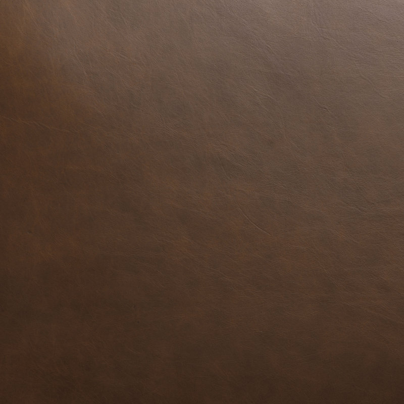 Essex Genuine Italian Leather Rectangular Ottoman, Cocoa Brown