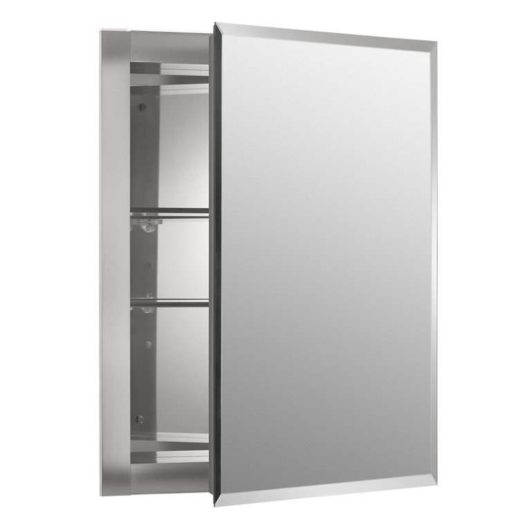 Kohler Recessed Frameless Medicine Cabinet with 2 Adjustable Shelves and Interior Mirror