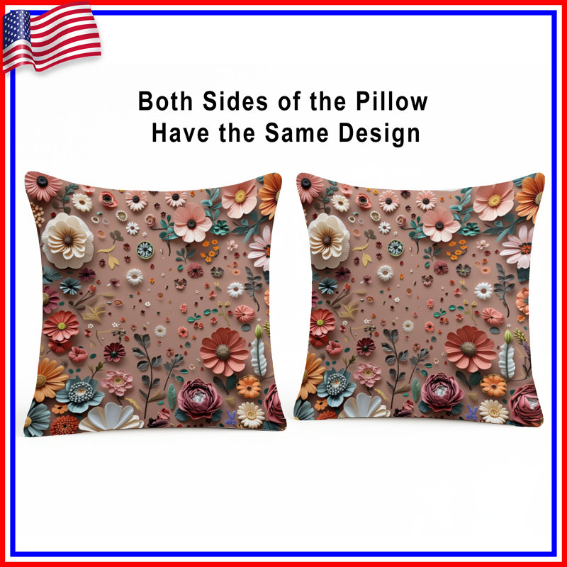 Coussin Floral, 20 x 20 inches