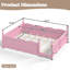Lit de plancher avec garde-corps pleine longueur. Lit pour enfants avec tablette pour livres Montessori, conception enfantine-130043475-130043476