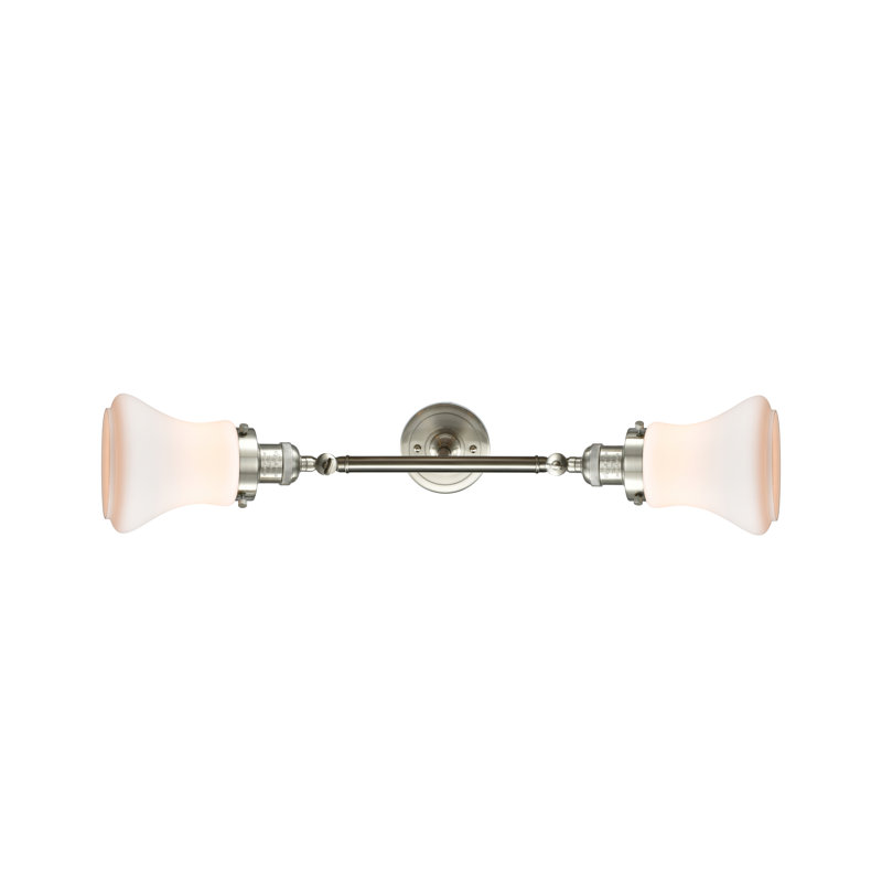 Edda 2 - Light Dimmable Vanity Light, Brushed Satin Nickel, Matte White, Bulb Not Included