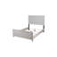 Grand lit moderne gris pour le confort et le style de la chambre à coucher - Structure contemporaine en bois massif avec une tête de lit confortable et élégante