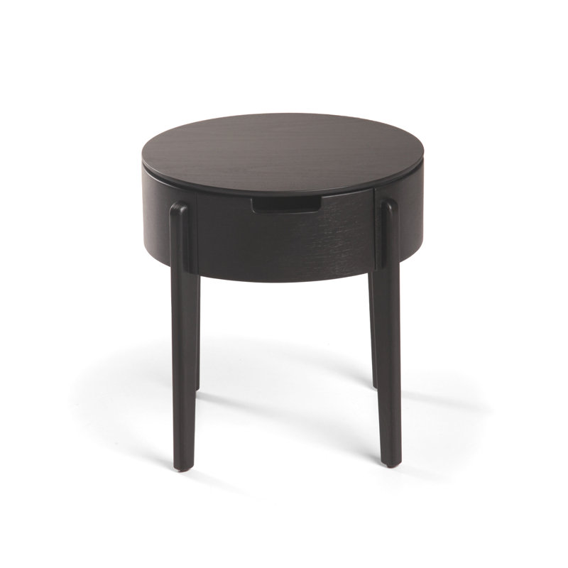 Eti 1 - Drawer Solid Wood Nightstand, Transparent Black