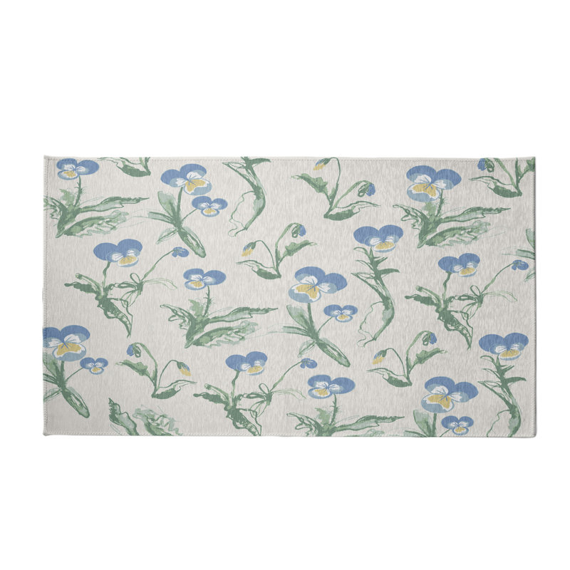 Alvordton Chenille Floral Indoor Rug, Rectangle 5' x 7'