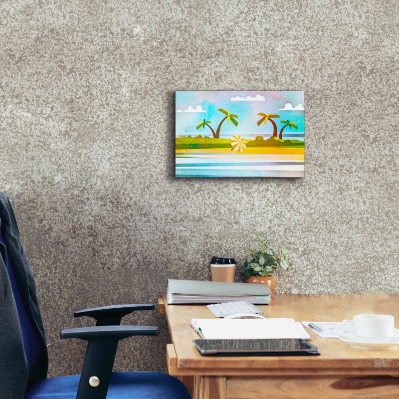 «Tropical Beach Day» par Andrea Haase, estampe numérique sur toile, H 12 po x l 18 po x P 0,75 po
