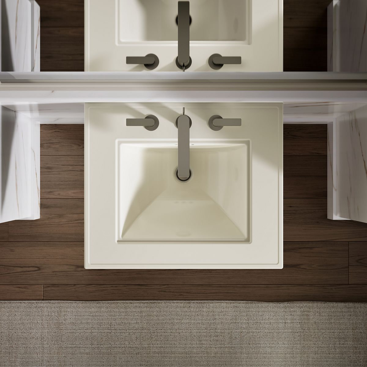 Memoirs Stately Pedestal Bathroom Sink, Biscuit, 8" Centers, 34.75" H x 20.5" W x 24.5" L