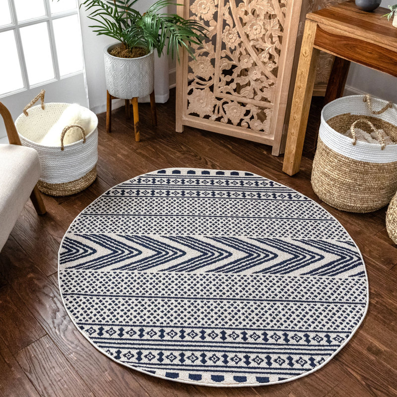 Southwestern Indoor Rug, Round3'11"