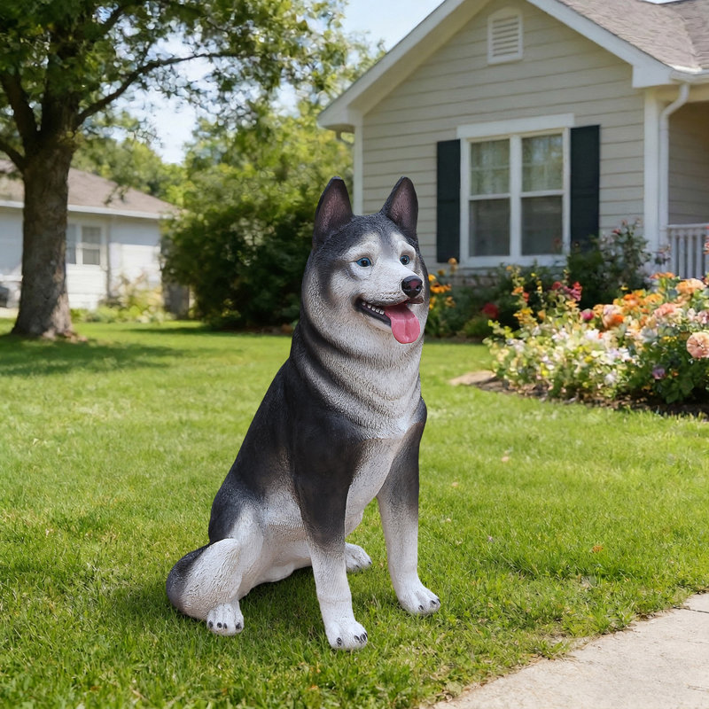 Lifelike Husky Dog Statue