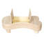 Table basse irrégulière avec plateau rabattable et compartiment de rangement caché