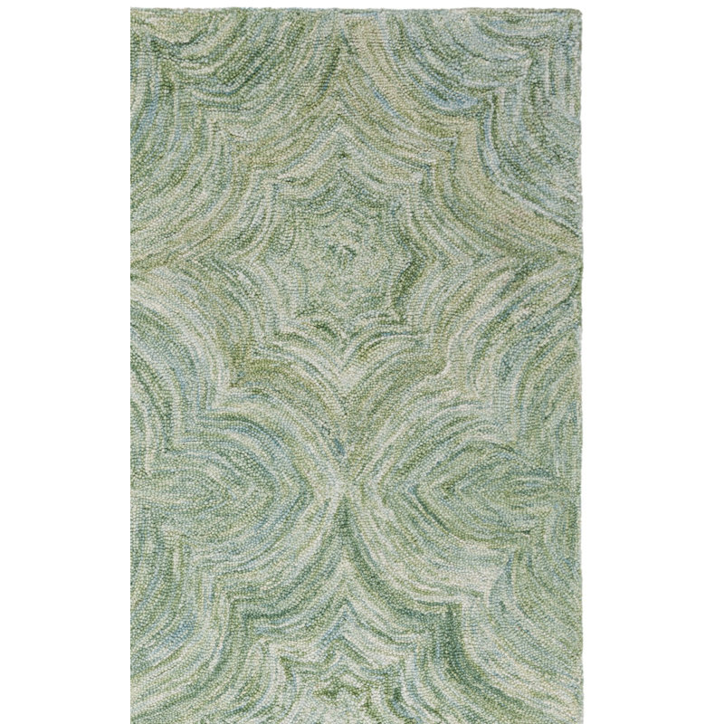 Tapis gris en laine et en coton touffeté à la main Abhithi, Rectangle 3 po x 5 po
