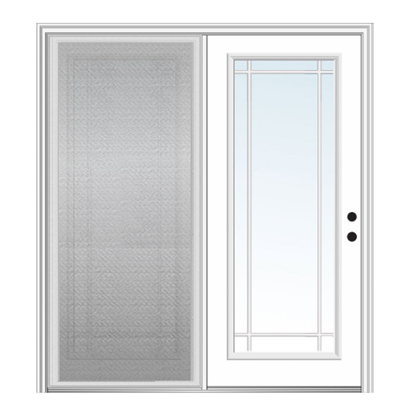 Internal Grilles Clear Prehung Patio Door, Right/Hand Inswing, 80" H x 72" W x 1.75" D
