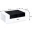 Table basse blanche et noire pour l'espace de vie: tiroir spacieux et tablette moderne: rangement avec 4 tablettes robustes