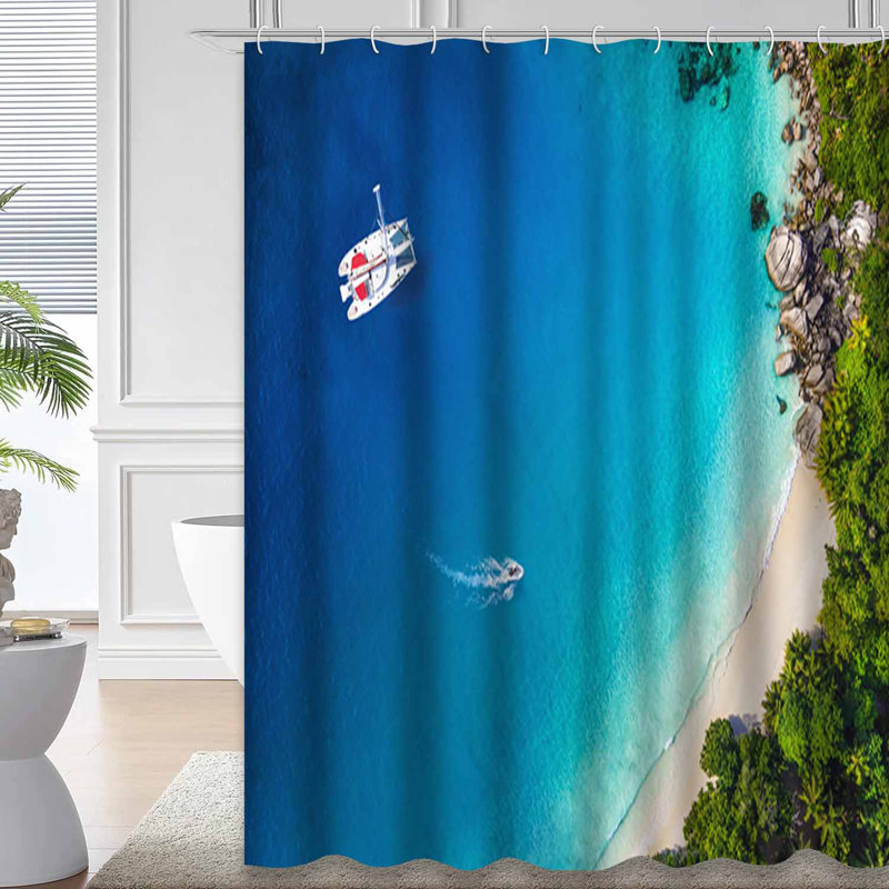 Rideau de douche Amazing Yacht Beach, L 72 po x l 84 po