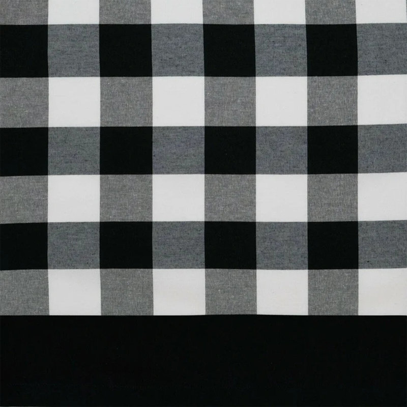 Ensemble de rideau à fenêtre et cantonnière Woven Trends Guydra, Noir et blanc, L 57 po x L 36 po