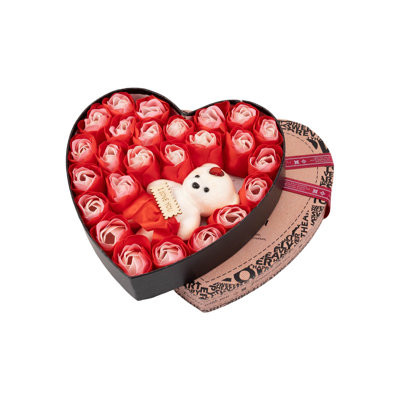  Faux fleurs artificielles en soie artificielle, fleurs, savon, panier en fer rose, cadeau de décoration de la Saint-Valentin, 6 décorations de fleurs de savon