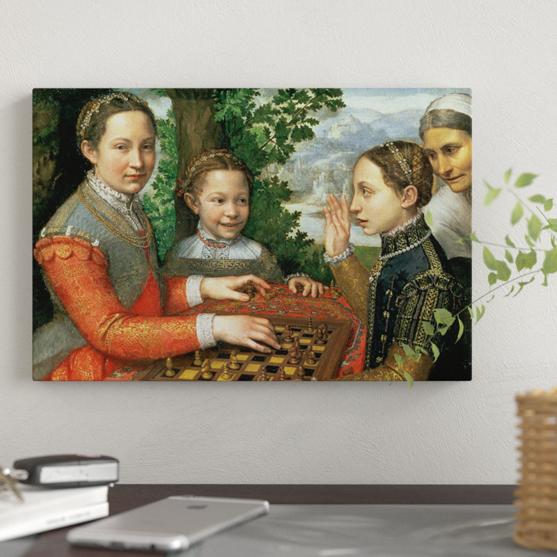 « game of chess, 1555 », reproduction d’impression sur toile tendue, H 18 po x l 26 po x P 1,5 po, Toile tendue, Pas de tapis
