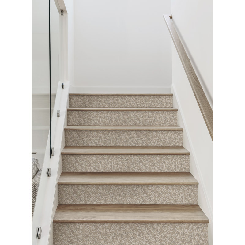 Élévateur de plantes à motif floral, H 7 po x l 48 po, Beige