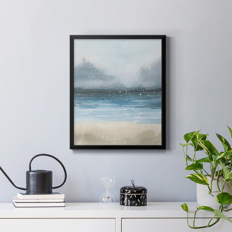 Étoiles et la mer II, toile encadrée de qualité supérieure - prête à être accrochée, Noir, H 24 po x l 20 po