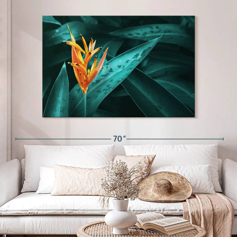 Orange Heliconia, 34" H x 51" W