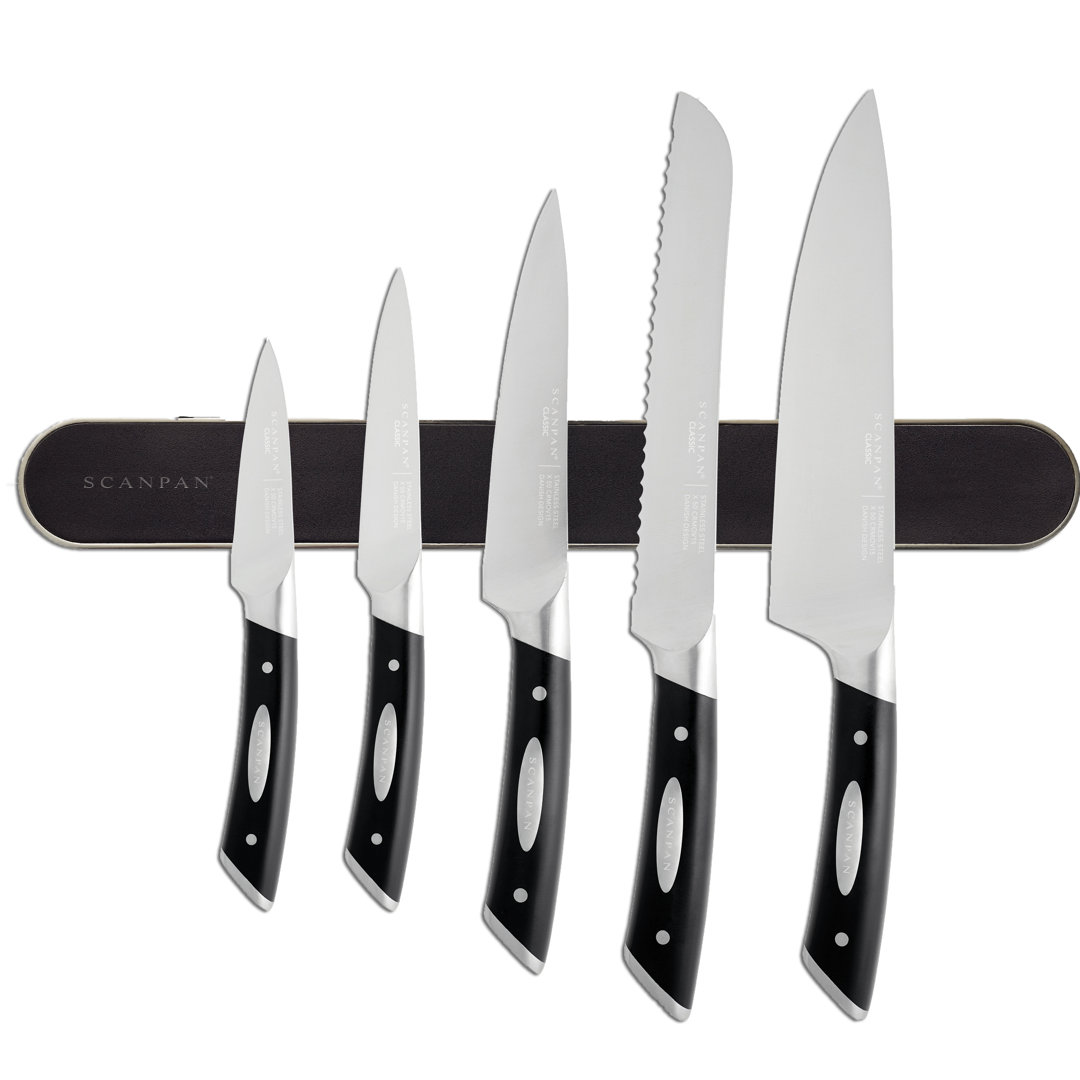 SCANPAN Classic 6 Piece Assorted Knife Set with Magnetic Bar SCANPAN
