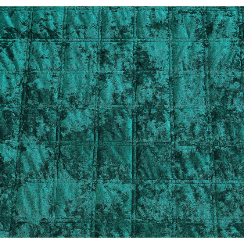 Velvet Quilt, King Quilt + 2 King Shams, Emerald Green