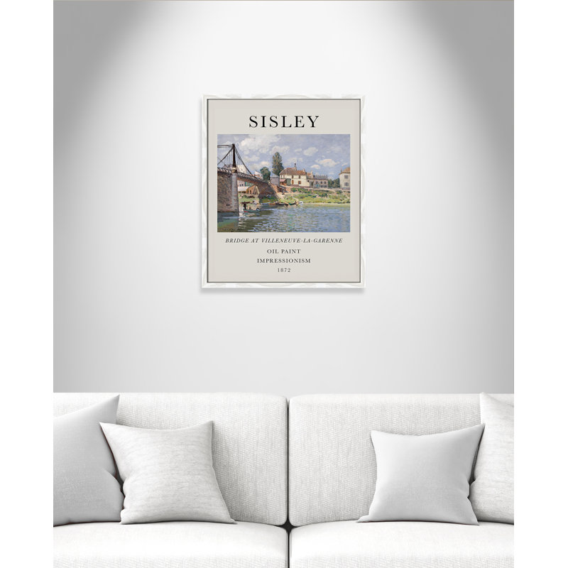 Collection «Old Bridge» à «Old Bridge» par Alfred Sisley, Cadre photo blanc, Non, H 25,5 po x l 21,5 po x P 0,75 po