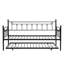 Lit de jour moderne avec couchette - Finition noire, structure en métal robuste pour la stabilité, idée d'espace, silencieuse et silencieuse, pièce facile à assembler, aucun sommier nécessaire, transporte un ajout de chambre de style 250/350 lb
