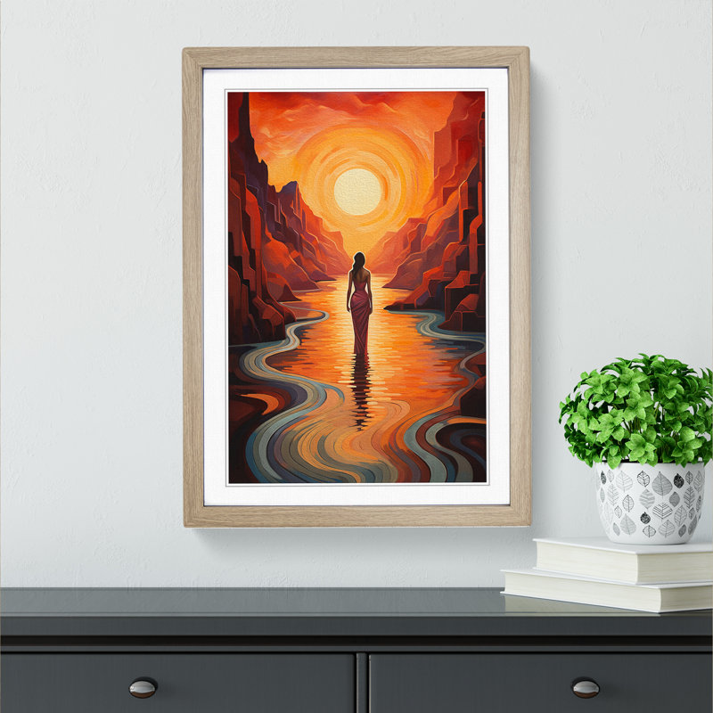 Single Picture Frame Print on Wood, 34cm H x 25cm W, Oak Framed
