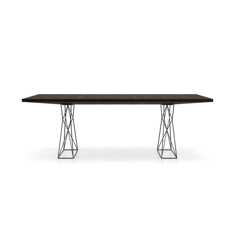 Gawen Dining Table, 39" W x 87" L, Glossy White/ White