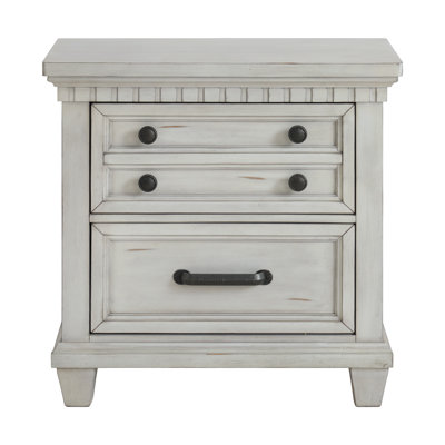 Millwood Pines Aleydis 2-Drawer Nightstand with USB
