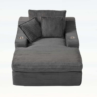 Très grande méridienne intérieure, canapé-lit rembourré 67 po avec porte-gobelets et 3 coussins pour un confort ultime