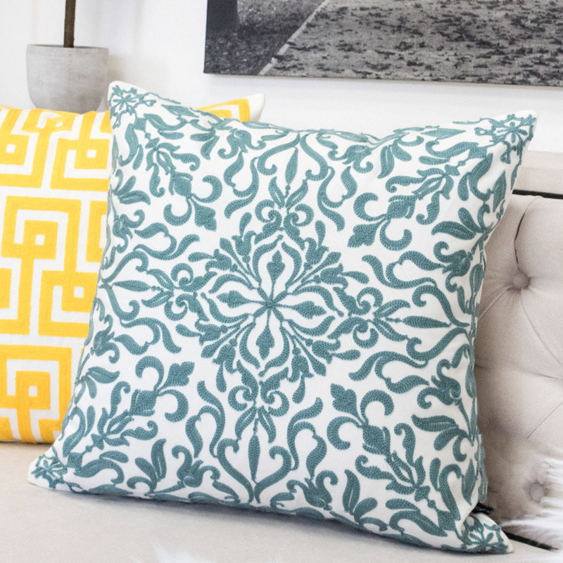 Indoor/Outdoor Cotton Throw Pillow, Teal