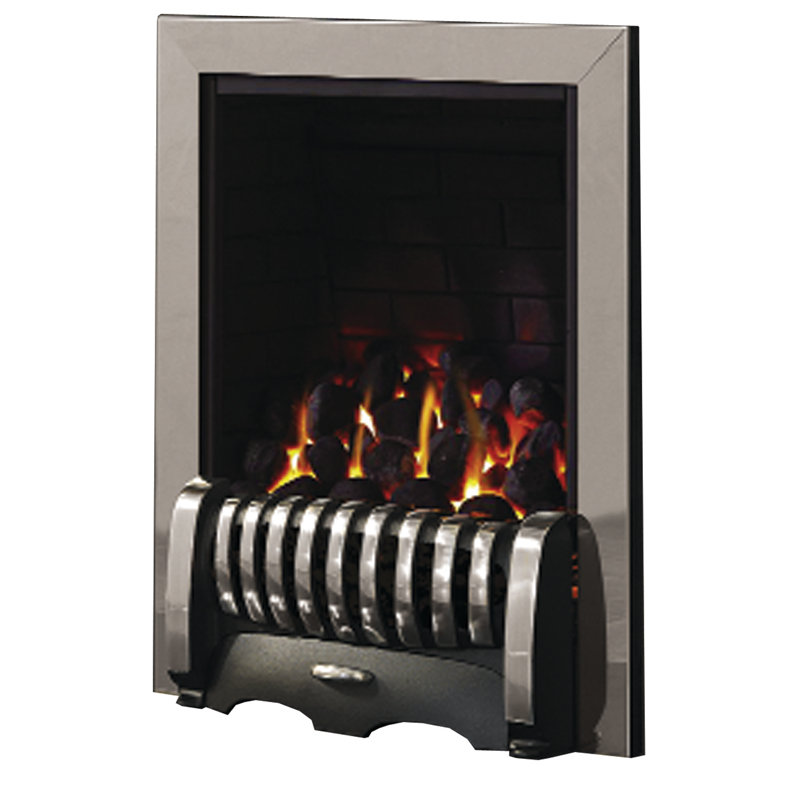 Demetrius 50cm W Natural Gas / Propane Fireplace Insert, Silver