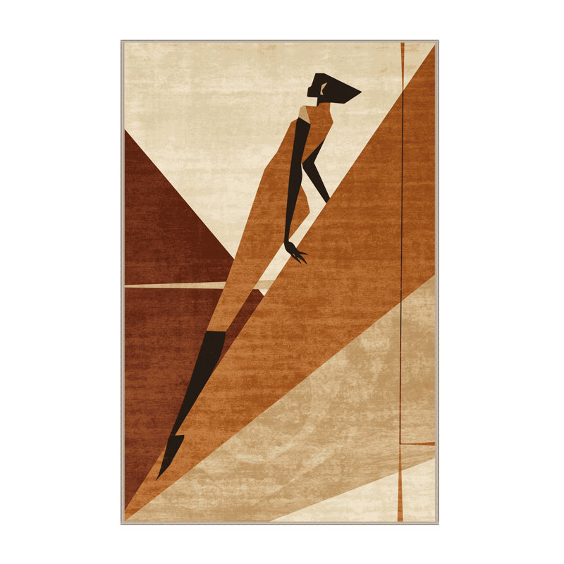 Tapis brun moelleux moelleux et moderne à poil doux, 7 x 10
