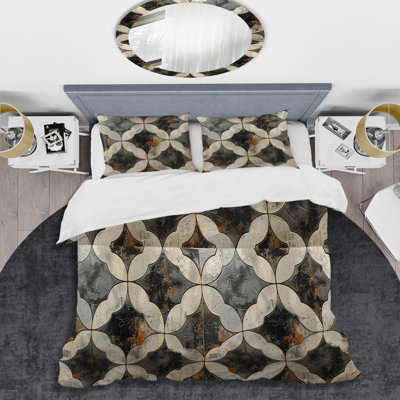 Ensemble de housse de couette Beige Modern Trellis IV - Modern