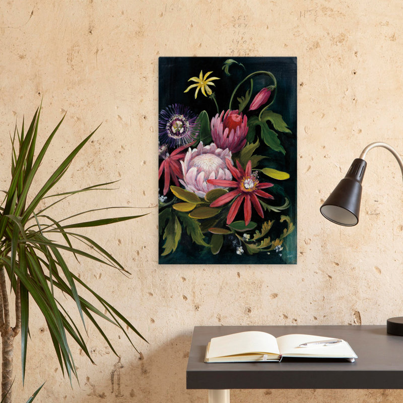 Black And Bromeliad Flower Show II Art, 24" H x 16" W