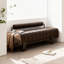 Banc de chambre 55,12 po en cuir véritable brun minimaliste nordique pour pied de lit-237708607